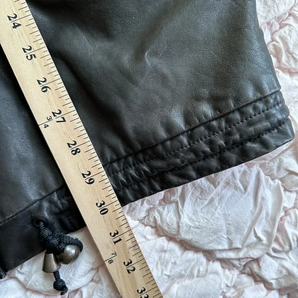 Vintage Black Leather Jacket Saks Fifth Avenue USA Talon Zip Men’s L
